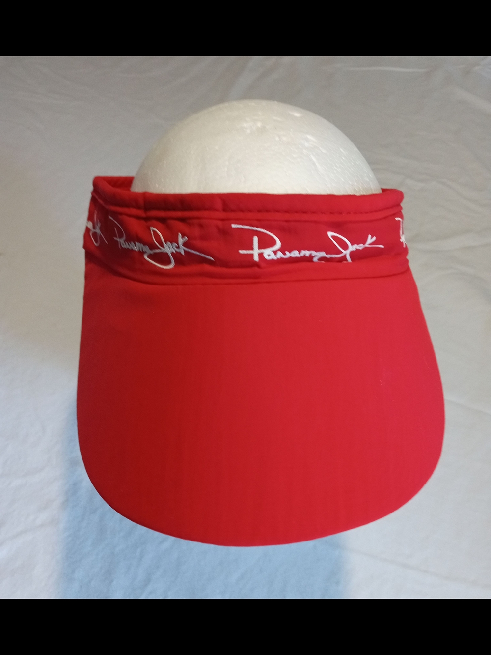 Panama Jack Red Visor with White Script Logo